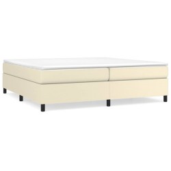 vidaXL Estructura de cama box spring cuero sintético crema 200x200 cm