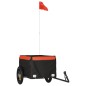 vidaXL Remolque para bicicleta hierro negro y naranja 30 kg vidaXL Remolque para bicicleta hierro negro y naranja 30 kg