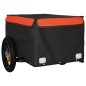 vidaXL Remolque para bicicleta hierro negro y naranja 30 kg vidaXL Remolque para bicicleta hierro negro y naranja 30 kg