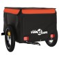 vidaXL Remolque para bicicleta hierro negro y naranja 30 kg vidaXL Remolque para bicicleta hierro negro y naranja 30 kg