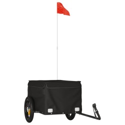 vidaXL Remolque para bicicleta hierro negro 30 kg