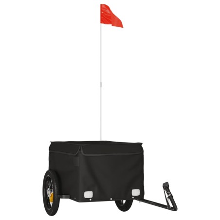 vidaXL Remolque para bicicleta hierro negro 30 kg