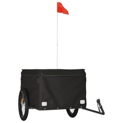 vidaXL Remolque para bicicleta hierro negro 45 kg