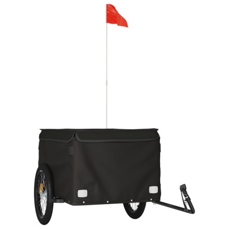 vidaXL Remolque para bicicleta hierro negro 45 kg