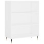 vidaXL Aparador alto madera contrachapada blanco 69,5x34x180 cm