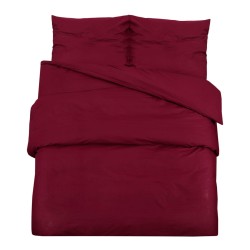 vidaXL Juego de funda nórdica algodón color burdeos 220x240 cm