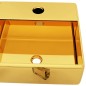 vidaXL Lavabo con orificio para grifo 38x30x11,5 cm cerámica dorado