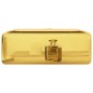 vidaXL Lavabo con orificio para grifo 38x30x11,5 cm cerámica dorado
