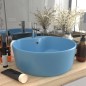 vidaXL Lavabo lujo con rebosadero cerámica azul claro mate 36x13 cm vidaXL Lavabo lujo con rebosadero cerámica azul claro mate 36x13 cm