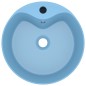 vidaXL Lavabo lujo con rebosadero cerámica azul claro mate 36x13 cm vidaXL Lavabo lujo con rebosadero cerámica azul claro mate 36x13 cm