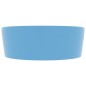 vidaXL Lavabo lujo con rebosadero cerámica azul claro mate 36x13 cm vidaXL Lavabo lujo con rebosadero cerámica azul claro mate 36x13 cm