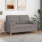 vidaXL Cojines decorativos 2 uds tela gris taupe 15x50 cm vidaXL Cojines decorativos 2 uds tela gris taupe 15x50 cm