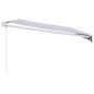 vidaXL Toldo retráctil aluminio y tela azul y blanco 5x3 m vidaXL Toldo retráctil aluminio y tela azul y blanco 5x3 m