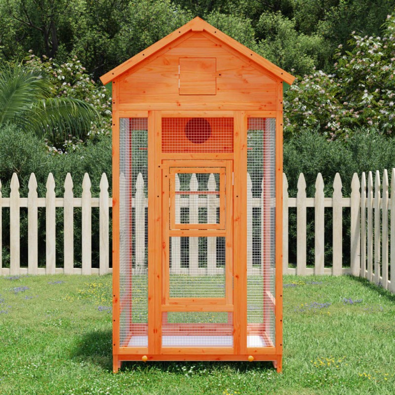 vidaXL Casita para pájaros madera maciza pino marrón 91,5x53x170 cm vidaXL Casita para pájaros madera maciza pino marrón 91,5x53x170 cm