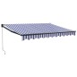 vidaXL Toldo retráctil aluminio y tela azul y blanco 3x2,5 m vidaXL Toldo retráctil aluminio y tela azul y blanco 3x2,5 m