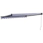 vidaXL Toldo retráctil aluminio y tela azul y blanco 3x2,5 m vidaXL Toldo retráctil aluminio y tela azul y blanco 3x2,5 m