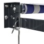 vidaXL Toldo retráctil aluminio y tela azul y blanco 3x2,5 m vidaXL Toldo retráctil aluminio y tela azul y blanco 3x2,5 m