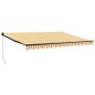 vidaXL Toldo retráctil aluminio y tela amarillo y blanco 4,5x3 m vidaXL Toldo retráctil aluminio y tela amarillo y blanco 4,5x3 m