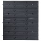vidaXL Kit de cajas de almacenaje 96 pzas paneles de pared azul negro vidaXL Kit de cajas de almacenaje 96 pzas paneles de pared azul negro