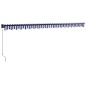 vidaXL Toldo retráctil aluminio y tela azul y blanco 5x3 m vidaXL Toldo retráctil aluminio y tela azul y blanco 5x3 m