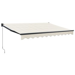 vidaXL Toldo retráctil aluminio y tela color crema 3,5x2,5 m