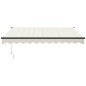 vidaXL Toldo retráctil aluminio y tela color crema 3,5x2,5 m
