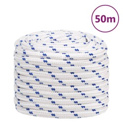 vidaXL Cuerda de barco polipropileno blanco 20 mm 50 m