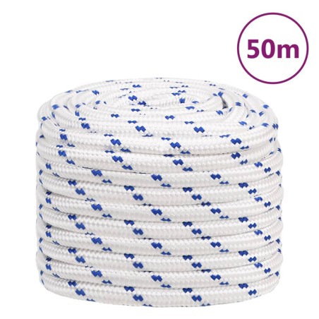 vidaXL Cuerda de barco polipropileno blanco 20 mm 50 m