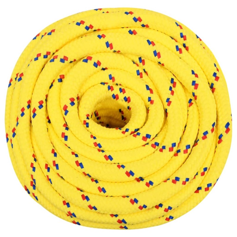 vidaXL Cuerda de barco polipropileno amarillo 16 mm 25 m