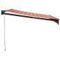 vidaXL Toldo retráctil aluminio y tela naranja y marrón 3,5x2,5 m vidaXL Toldo retráctil aluminio y tela naranja y marrón 3,5x2,5 m