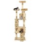 vidaXL Rascador para gatos poste de sisal 170 cm huellas beige