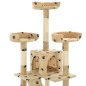 vidaXL Rascador para gatos poste de sisal 170 cm huellas beige