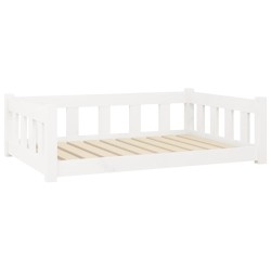 vidaXL Cama para perros madera maciza de pino blanco 95,5x65,5x28 cm
