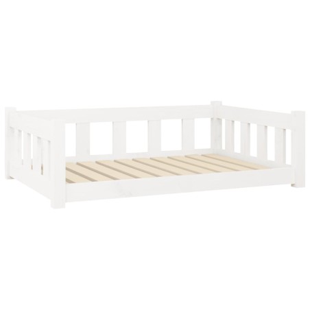vidaXL Cama para perros madera maciza de pino blanco 95,5x65,5x28 cm