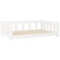vidaXL Cama para perros madera maciza de pino blanco 95,5x65,5x28 cm vidaXL Cama para perros madera maciza de pino blanco 95,5x65,5x28 cm