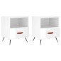 vidaXL Mesita noche 2 uds madera ingeniería blanco brillo 40x35x47,5cm