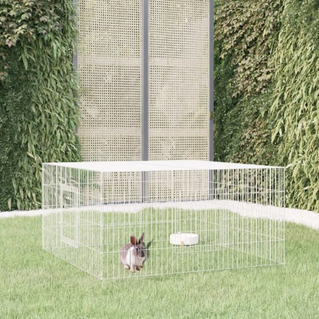 vidaXL Jaula para conejos hierro galvanizado 110x110x55 cm