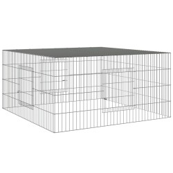 vidaXL Jaula para conejos hierro galvanizado 110x110x55 cm