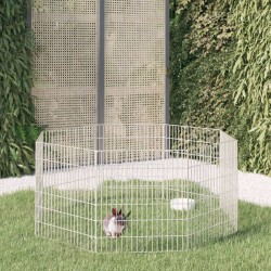 vidaXL Jaula para conejos 8 paneles hierro galvanizado 54x60 cm