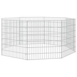 vidaXL Jaula para conejos 8 paneles hierro galvanizado 54x60 cm