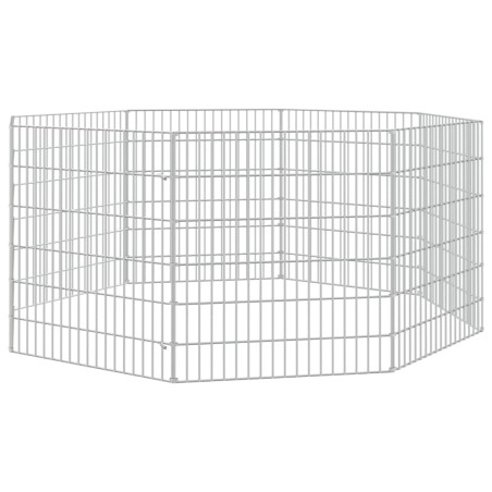 vidaXL Jaula para conejos 8 paneles hierro galvanizado 54x60 cm