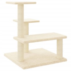 vidaXL Rascador para gatos con postes de sisal color crema 61 cm