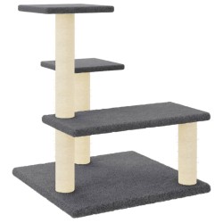 vidaXL Rascador para gatos con postes de sisal gris oscuro 61 cm