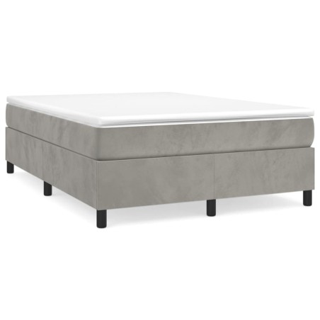 vidaXL Estructura de cama box spring terciopelo gris claro 140x200 cm
