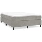 vidaXL Estructura de cama box spring terciopelo gris claro 140x200 cm