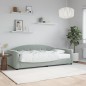 vidaXL Sofá cama con colchón terciopelo gris claro 90x200 cm vidaXL Sofá cama con colchón terciopelo gris claro 90x200 cm