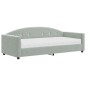 vidaXL Sofá cama con colchón terciopelo gris claro 90x200 cm vidaXL Sofá cama con colchón terciopelo gris claro 90x200 cm