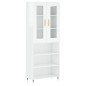 vidaXL Aparador alto madera contrachapada blanco brillo 69,5x34x180 cm