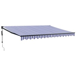 vidaXL Toldo retráctil automático azul y blanco 4,5x3 m