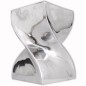 vidaXL Taburete/mesa auxiliar retorcida aluminio plateado vidaXL Taburete/mesa auxiliar retorcida aluminio plateado